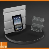 Présentoir pour tablette-Ipad vertical pour panneau rainuré